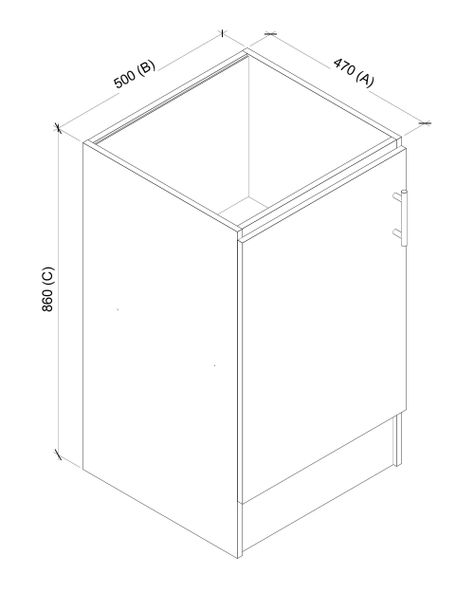 Base Cocina 1 Puerta 50 cm. Bco/Jerez Apertura Izquierda-5