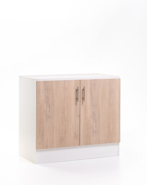 Base Cocina 2 Puertas 100 cm. Bco/Jerez-1