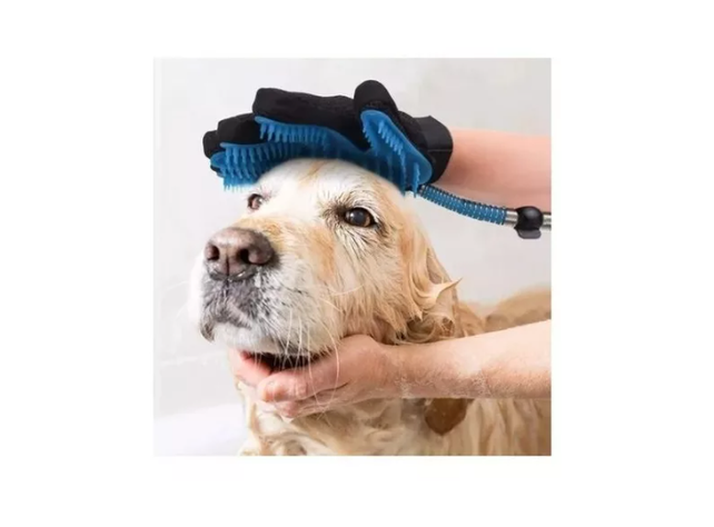 Guante Masajeador Ducha Baño Mascotas +manguera 2m  Jp Ideas-0