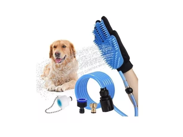 Guante Masajeador Ducha Baño Mascotas +manguera 2m  Jp Ideas-1