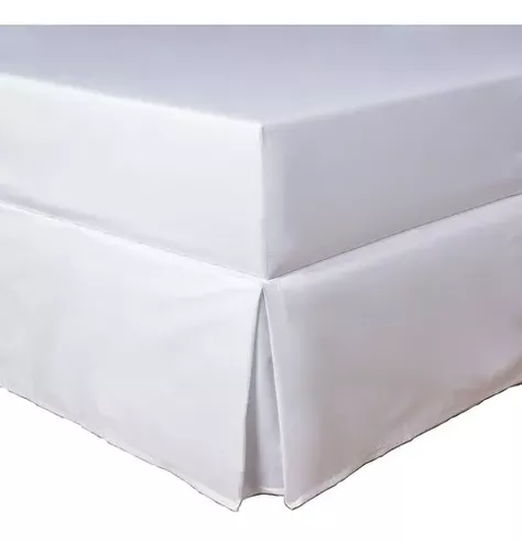 Faldon para cama plaza y media 1.5 plz Blanco-0