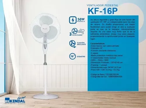 Ventilador  Kendal Pedestal 16" plastic -2