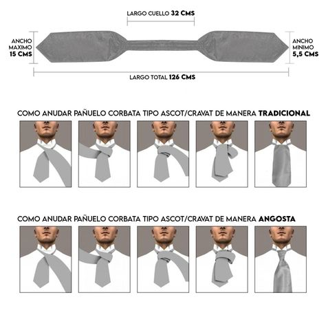 Set Corbata Ascot Anillo + Paño + Colleras hombre en caja regalo hombre-4
