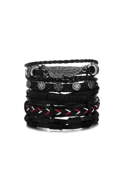 Pulsera Cuero Unisex. Modelo Leaf Black-0