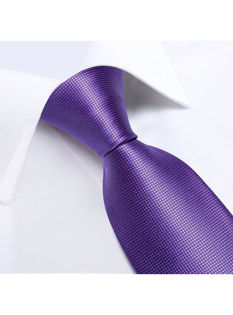Corbata Purpura Hombre Seda + Paño + Colleras. Modelo Púrpura Classic-2