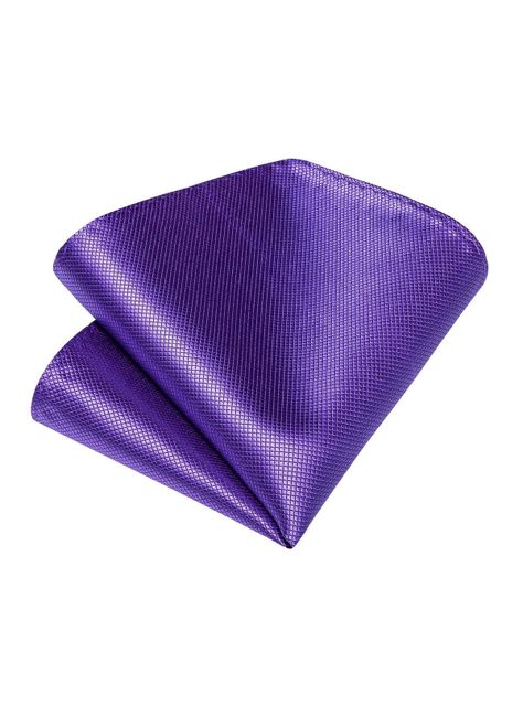Corbata Purpura Hombre Seda + Paño + Colleras. Modelo Púrpura Classic-3