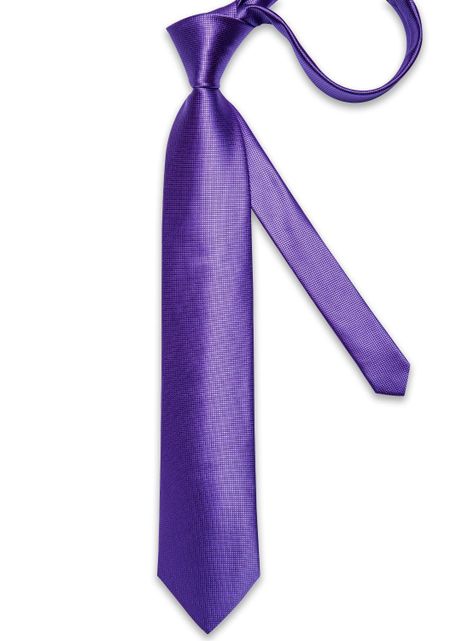 Corbata Purpura Hombre Seda + Paño + Colleras. Modelo Púrpura Classic-4