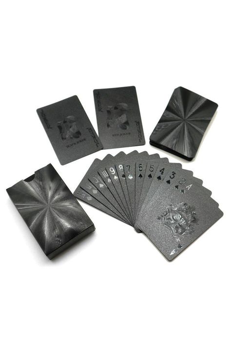 Juego de Naipes Negro brillante. Baraja Inglesa. Poker Grafito-3