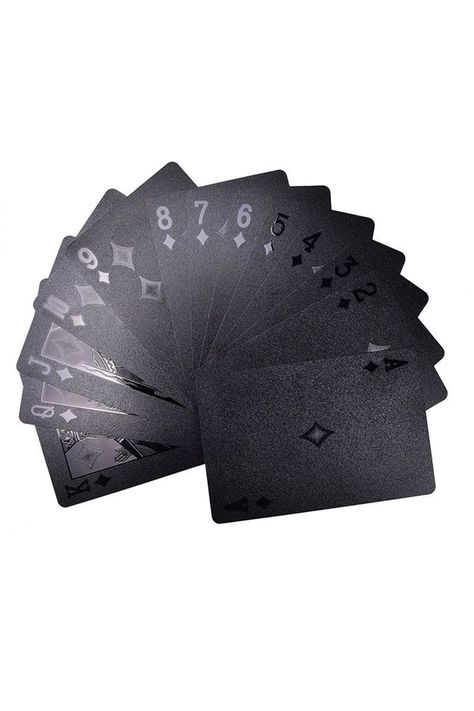 Juego de Naipes Negro brillante. Baraja Inglesa. Poker Grafito-1