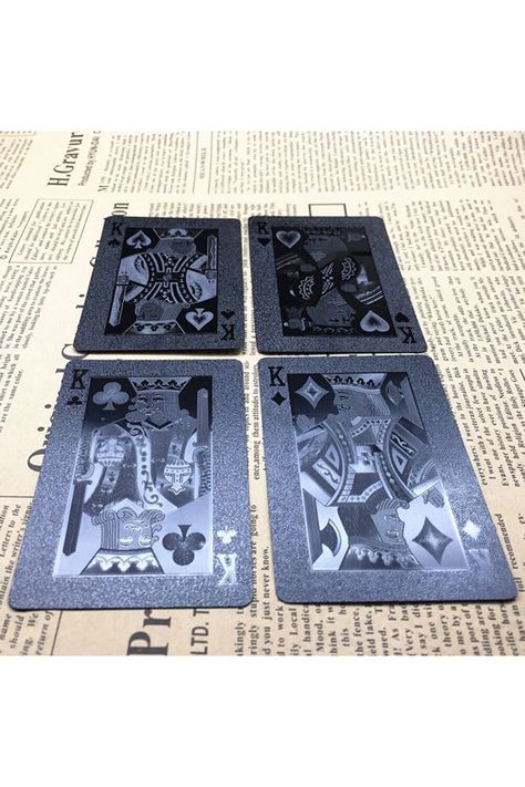 Juego de Naipes Negro brillante. Baraja Inglesa. Poker Grafito-5