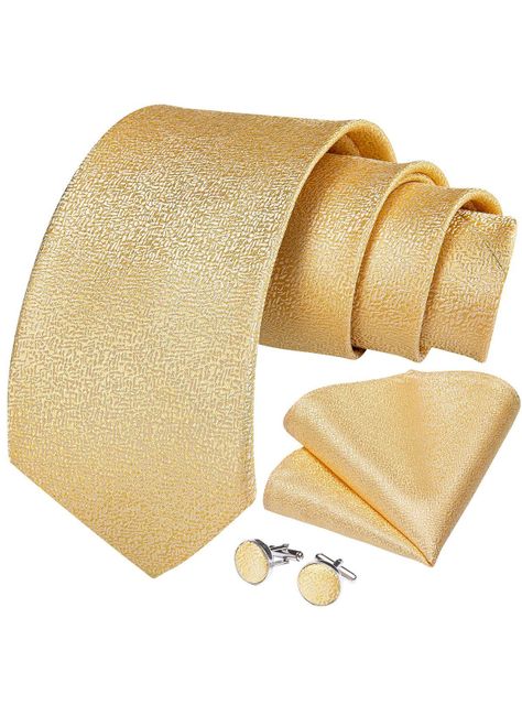 Set Corbata + Paño + Collera formal hombre. Modelo Golden-0