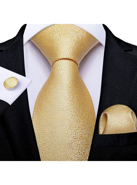 Set Corbata + Paño + Collera formal hombre. Modelo Golden-1