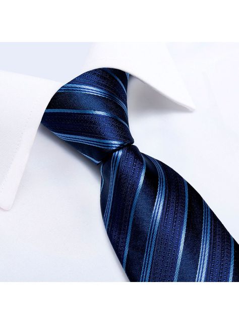 Set Corbata + Paño + Collera formal hombre. Modelo Mar Azul-2