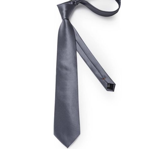 Corbata Hombre Seda + Clip sujetador, anillo, paño, colleras en caja-3