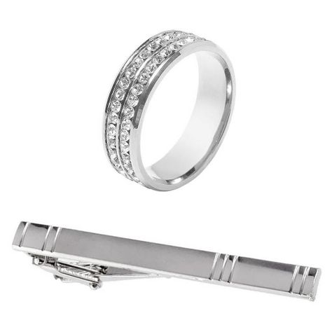 Corbata Hombre Seda + Clip sujetador, anillo, paño, colleras en caja-4