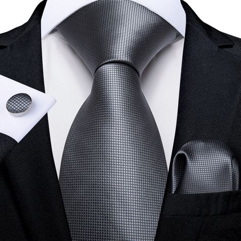 Corbata Hombre Seda + Clip sujetador, anillo, paño, colleras en caja-5