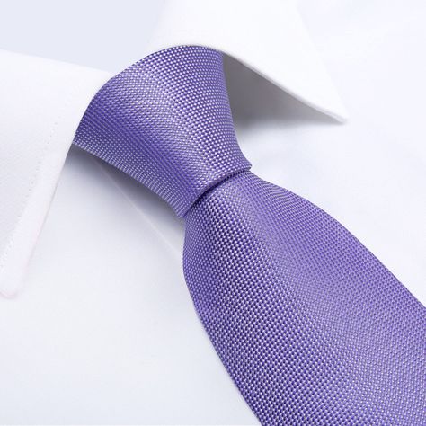 Corbata Lila Hombre Seda + Paño + Colleras formal. Modelo Lila Classic-2