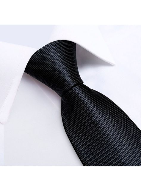 Set Corbata + Paño + Collera formal hombre. Modelo Negro Classic-2