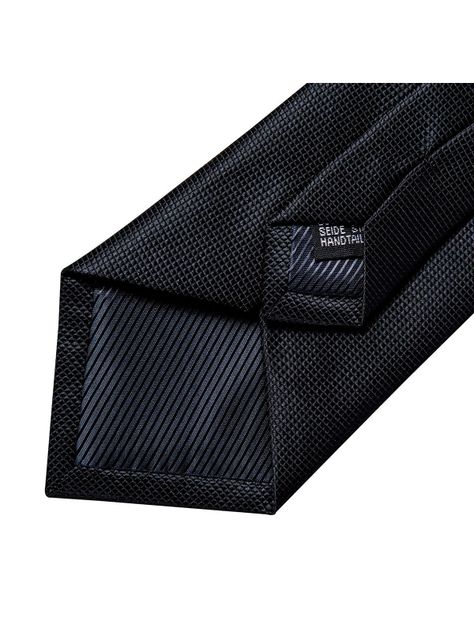 Set Corbata + Paño + Collera formal hombre. Modelo Negro Classic-4