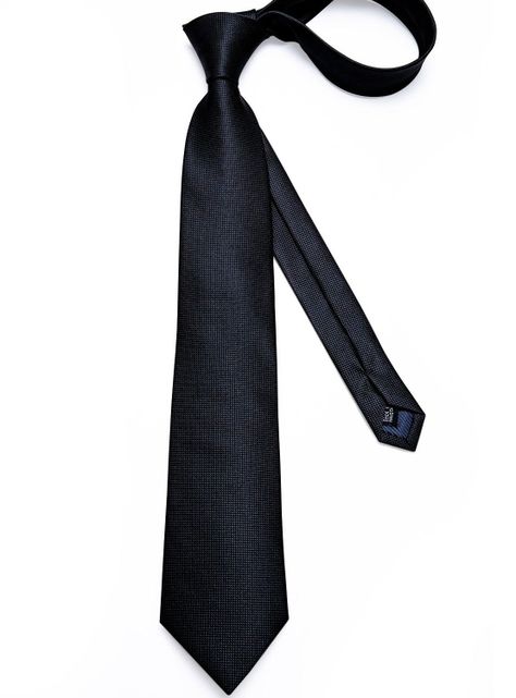 Set Corbata + Paño + Collera formal hombre. Modelo Negro Classic-5