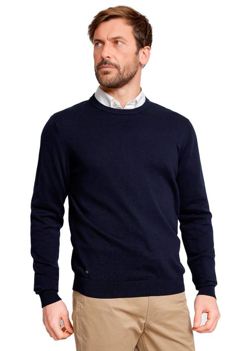 Chaleco Azulino Sweater Hombre Slim Cuello Redondo Semiformal Oficina-0