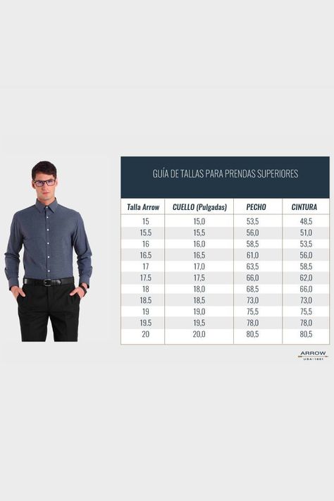 Camisa Formal Hombre Cuello con Botones y Bolsillo Tailored Fit ARROW-5