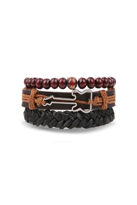 Pulsera Cuero Unisex. Modelo Guitar Hero-0