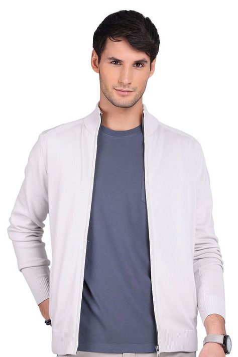 Chaleco Sweater Full Zipper ARROW Liso Algodon Regalo Hombre Casual-0