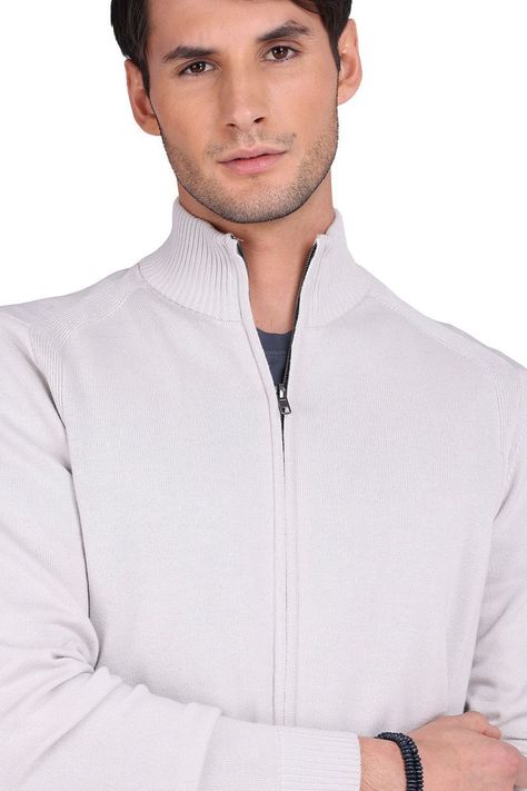 Chaleco Sweater Full Zipper ARROW Liso Algodon Regalo Hombre Casual-3