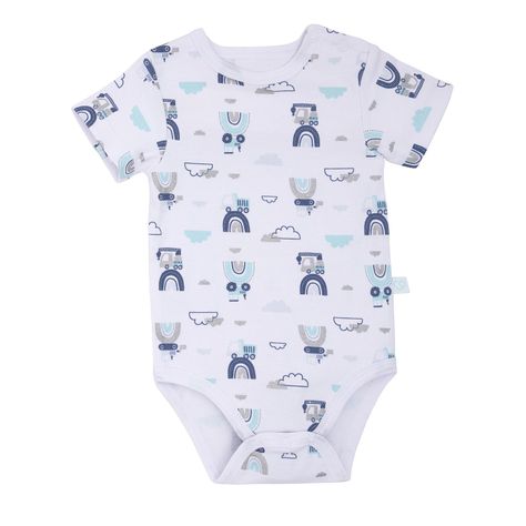 Set 2 Bodys Manga Corta Gris Transportes Niño 3-6 Meses-3