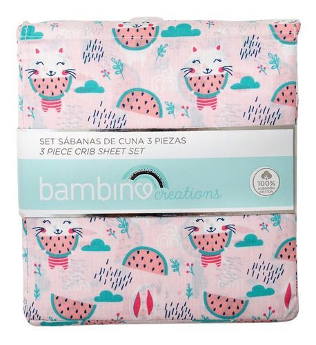Set  Sabanas De Cuna Bambino  Conejo Rosado-3