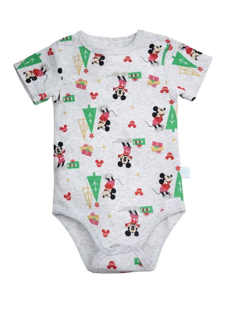 Set 4 Piezas Navidad Gris Mickey Niño 6-9 Meses-1