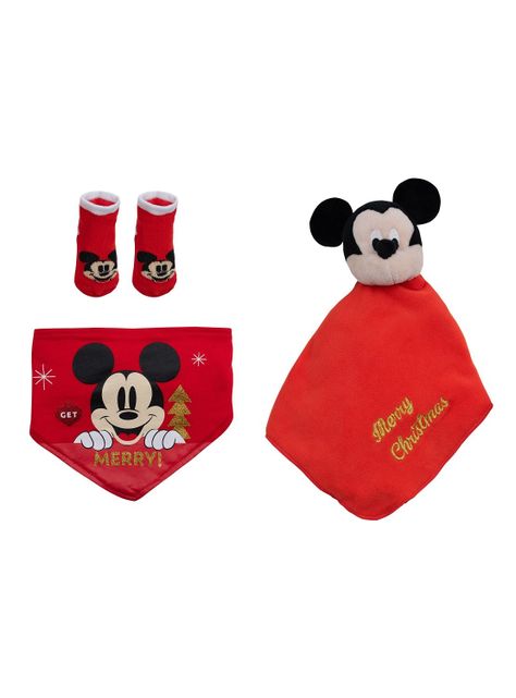 Set 4 Piezas Navidad Gris Mickey Niño 6-9 Meses-2