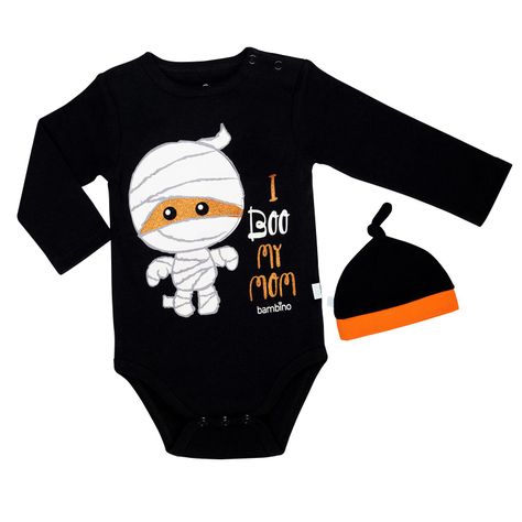 Body Y Gorrito Halloween Momia Niño 0-3 Meses-1