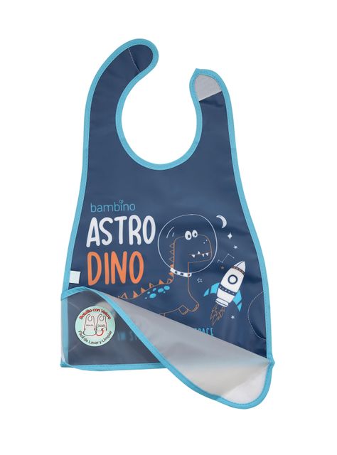 Babero De Alimentacion Bambino  Dinosaurio Azul-0