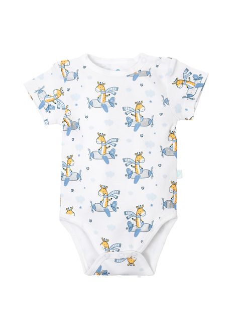 Set 2 Body Manga Corta Celeste Jirafa Niño 12-18M-2