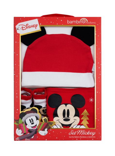 Set 3 Piezas NAVIDAD Rojo Mickey Niño-1