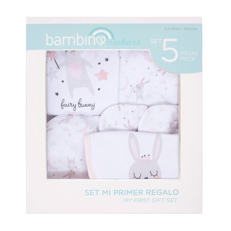 Baby Gift Bambino Set 5 Piezas Blanco Ovejas Niña-0