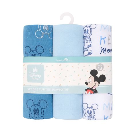 Set 3 Tutitos Suavecitos Azul Carita Mickey Niño-0
