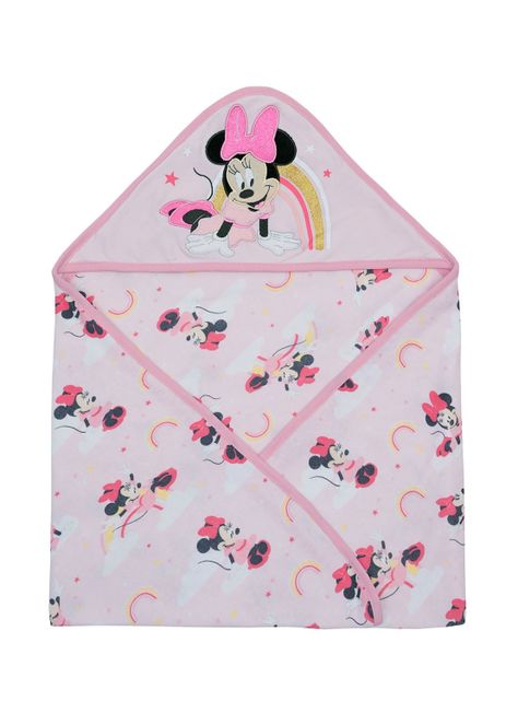 Toalla Capucha Bambino  Minnie Arcoiris Rosado-0