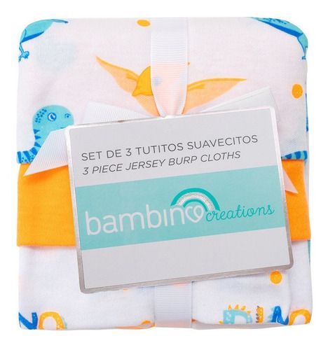 Set 3 Piezas Tutitos Suavecitos Bambino  Dino Naranjo-1