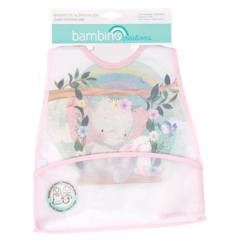 Babero De Alimentacion Rosado Elefante Niña-0