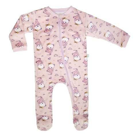 Piezas Pijama Suavecito Osita Rosado 9-12 M-1