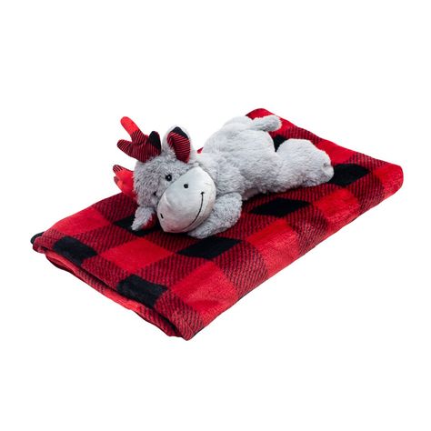 Frazada Y Peluche Set 2 Piezas Bambino Navidad Reno Gris-1