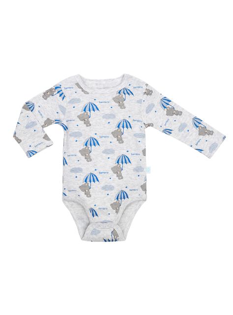 Set 2 Piezas Bodys Manga Larga Bambino  Oso Celeste-3