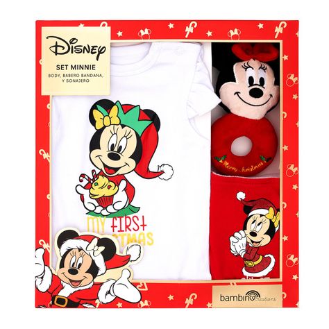 Set 3 Piezas Navidad Disney Rojo Niña Minnie 3 - 6 Meses-0