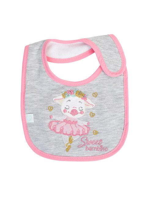 Babero De Algodón Impermeable Bambino  Cerdita Rosado-1