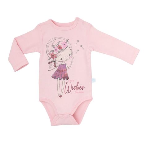 Set 2 Bodys Manga Larga Rosado Hada Niña 3 - 6 Meses-2