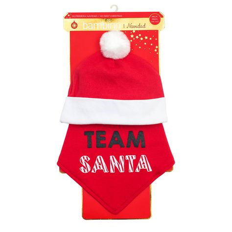 Set 2 Piezas Gorrito + Bandana Navidad Team Santa-1