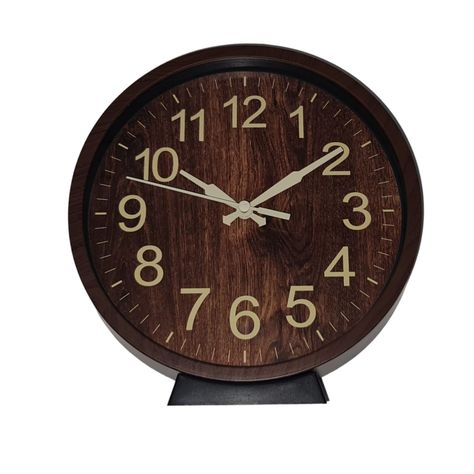 Reloj pared mural mesa retro pvc 17.5cm con base-0